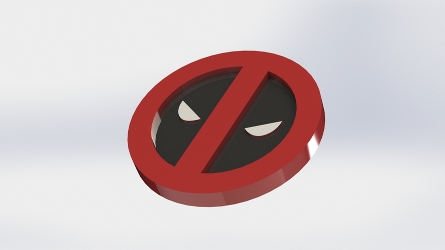 Deadpool Logo Plaque Circle 3D Print 171108