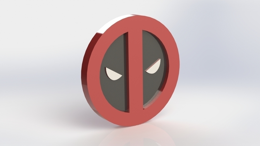 Deadpool Logo Plaque Circle 3D Print 171109