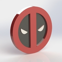 Small Deadpool Logo Plaque Circle 3D Printing 171109