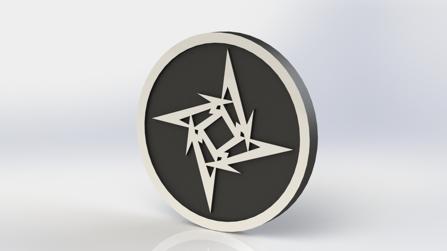 Metallica Logo Plaque Circle 3D Print 171110