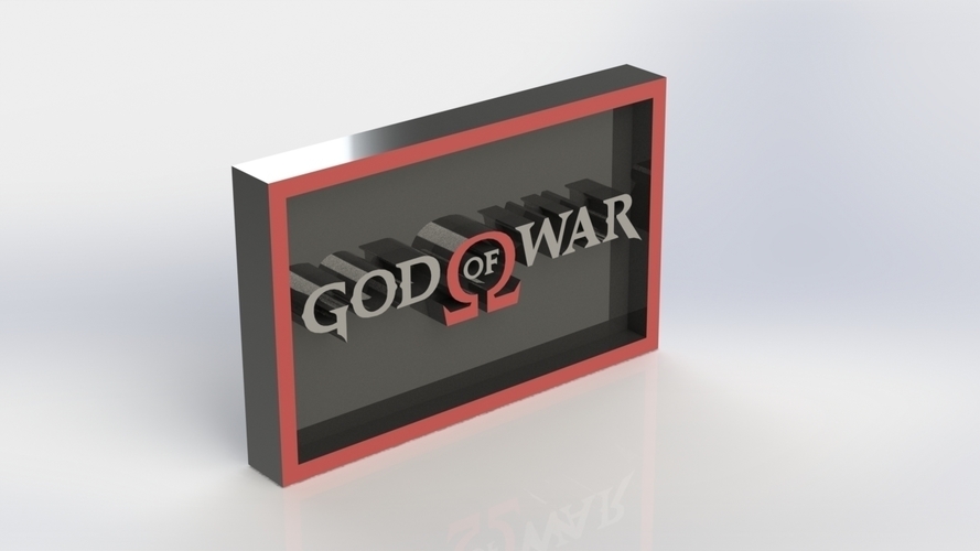 God of War GOW Logo Plaque Rectangle 3D Print 171113