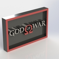 Small God of War GOW Logo Plaque Rectangle 3D Printing 171113