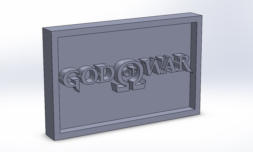 God of War GOW Logo Plaque Rectangle 3D Print 171114