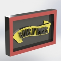 Small Guns n Roses Logo Plaque Rectangle 3D Printing 171116