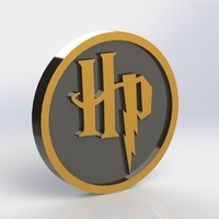 Small Harry Potter HP Logo Plaque Circle 3D Printing 171119