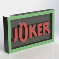 Small Joker Logo Plaque Rectangle 3D Printing 171124