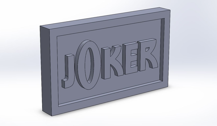 Joker Logo Plaque Rectangle 3D Print 171125