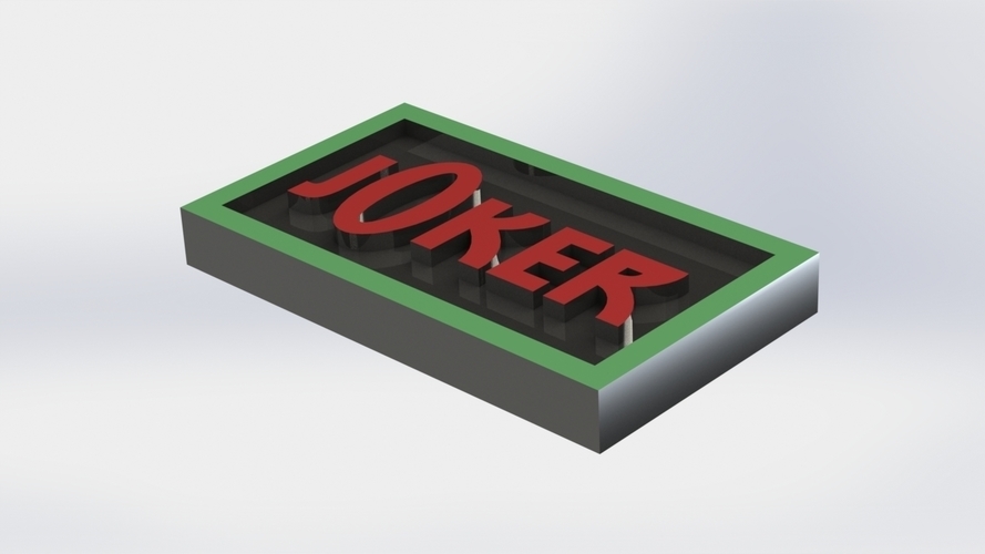 Joker Logo Plaque Rectangle 3D Print 171126