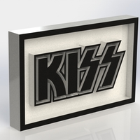 Small Kiss Logo Plaque Rectangle 3D Printing 171129