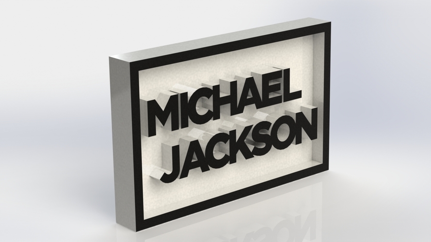 Michael Jackson Logo Plaque Rectangle 3D Print 171136