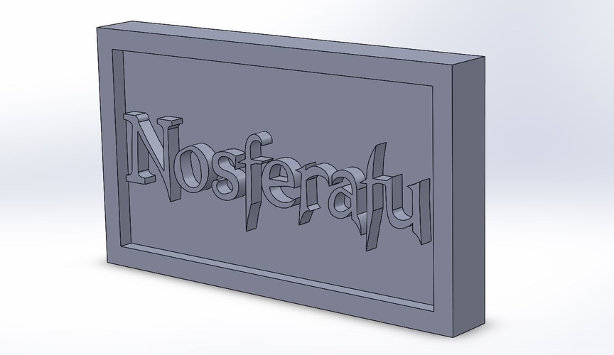 Nosferatu Logo Plaque Rectangle 3D Print 171139