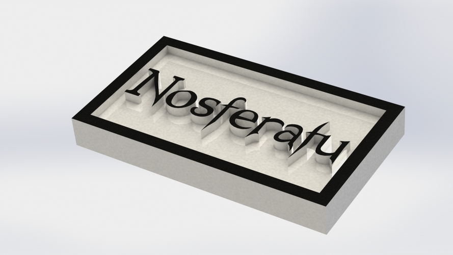 Nosferatu Logo Plaque Rectangle 3D Print 171140