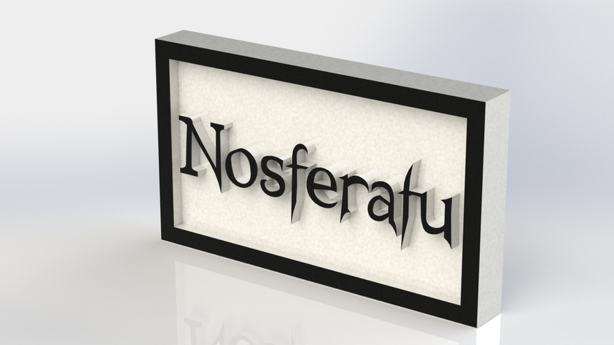 Nosferatu Logo Plaque Rectangle 3D Print 171141