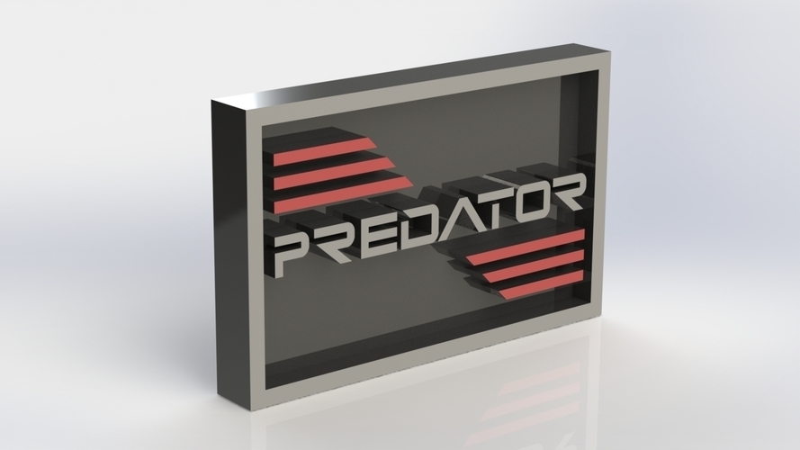 Predator Logo Plaque Rectangle 3D Print 171145