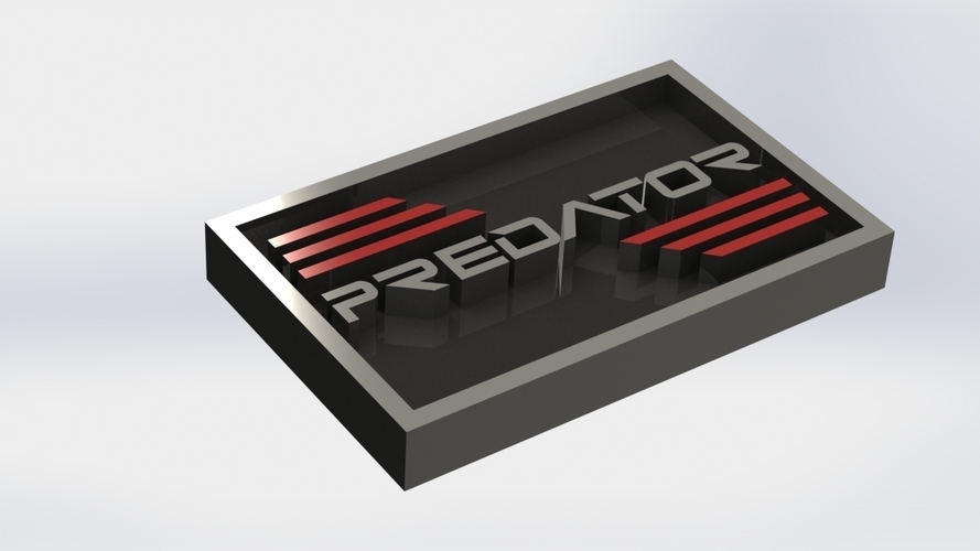 Predator Logo Plaque Rectangle 3D Print 171147
