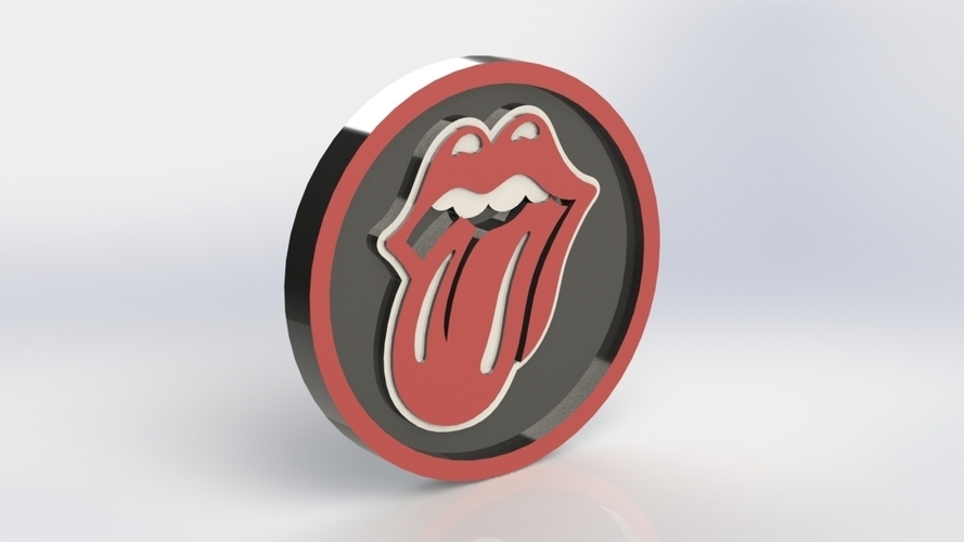 Rolling Stones Logo Plaque Circle