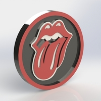 Small Rolling Stones Logo Plaque Circle 3D Printing 171336