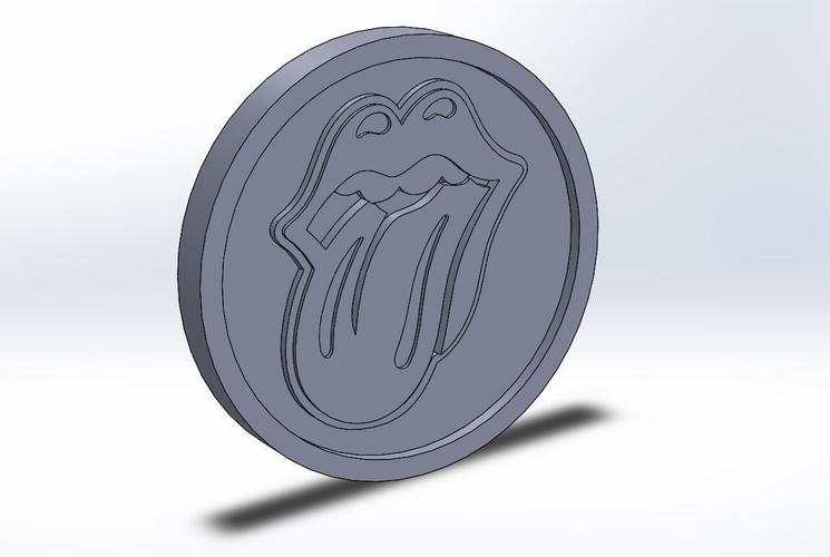 Rolling Stones Logo Plaque Circle 3D Print 171337