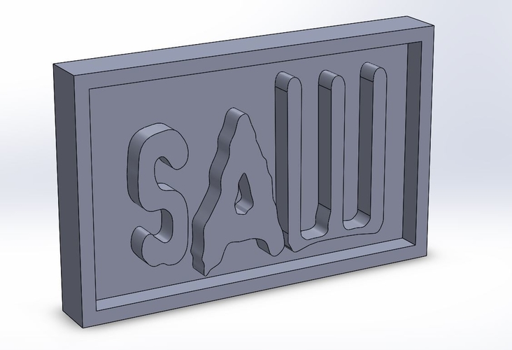 SAW Logo Plaque Rectangle 3D Print 171339