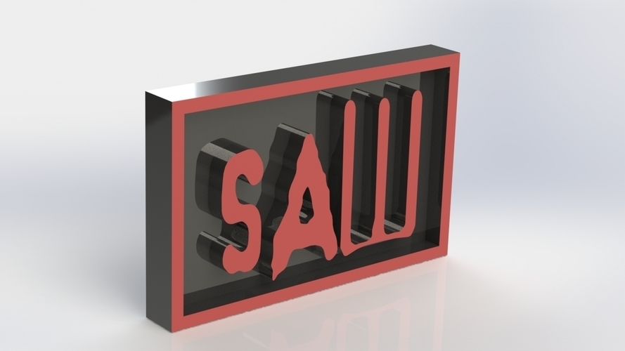 SAW Logo Plaque Rectangle 3D Print 171341