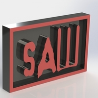Small SAW Logo Plaque Rectangle 3D Printing 171341