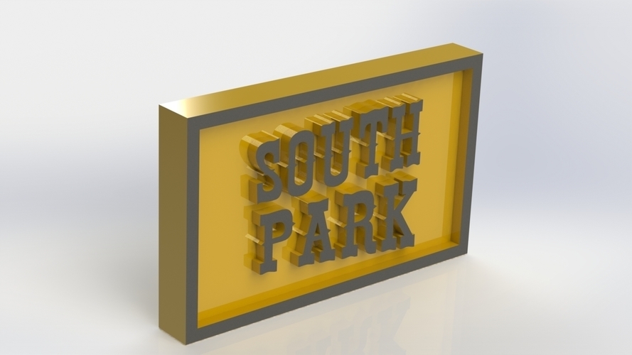 South Park Logo Plaque Rectangle 3D Print 171345