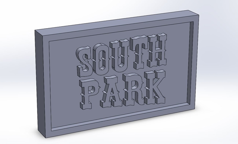 South Park Logo Plaque Rectangle 3D Print 171346