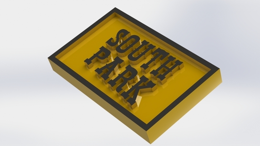 South Park Logo Plaque Rectangle 3D Print 171347