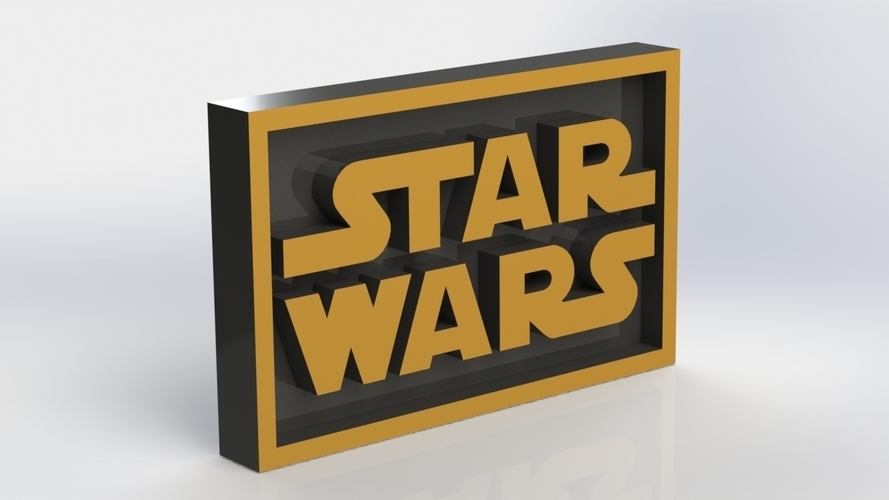 Star Wars Logo Plaque Rectangle 3D Print 171348