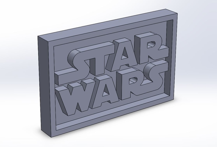 Star Wars Logo Plaque Rectangle 3D Print 171349