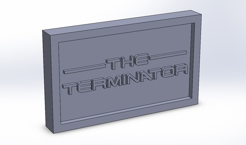 Terminator Logo Plaque Rectangle 3D Print 171350