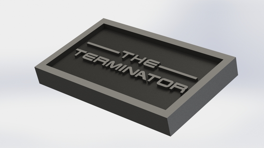 Terminator Logo Plaque Rectangle 3D Print 171351