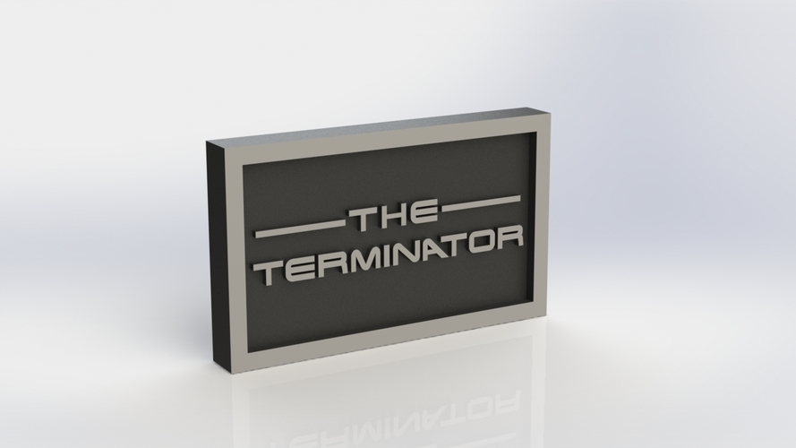 Terminator Logo Plaque Rectangle 3D Print 171352