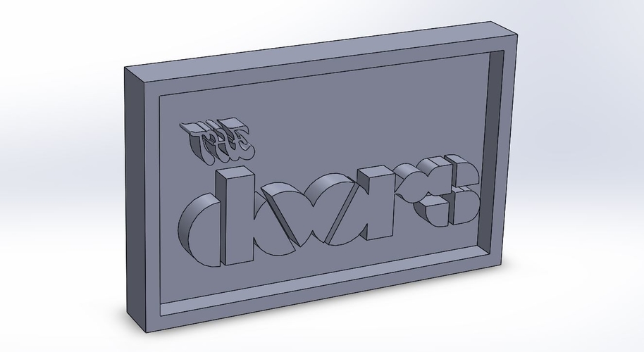 The Doors Logo Plaque Rectangle 3D Print 171357