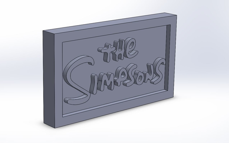 The Simpsons Logo Plaque Rectangle 3D Print 171363