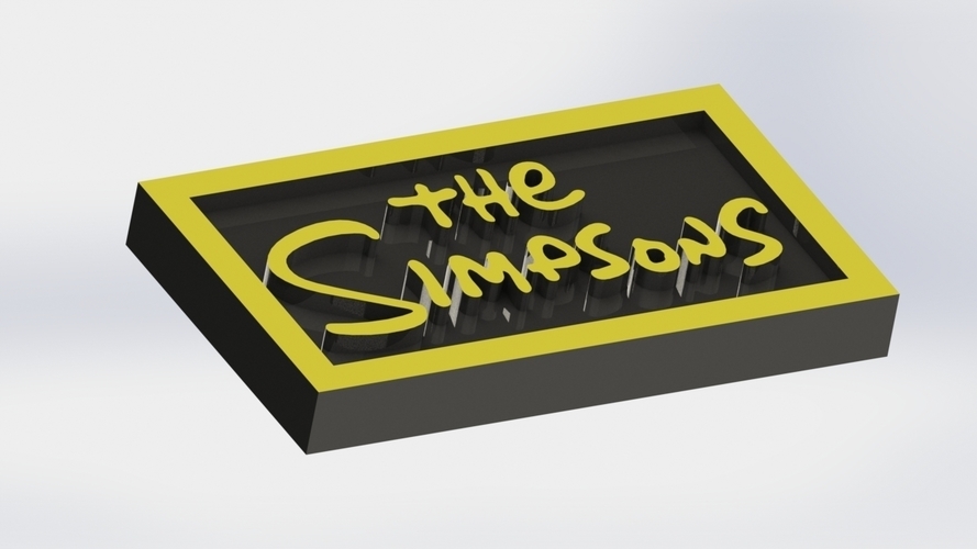 The Simpsons Logo Plaque Rectangle 3D Print 171364