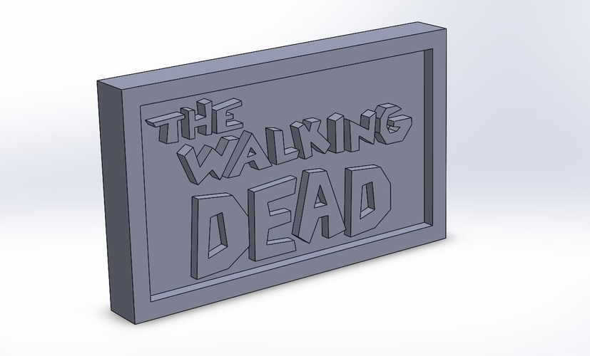 The Walking Dead Logo Plaque Rectangle 3D Print 171365