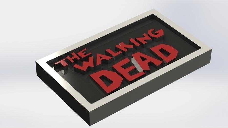 The Walking Dead Logo Plaque Rectangle 3D Print 171366