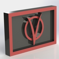 Small V for Vendetta Logo Plaque Rectangle 3D Printing 171371