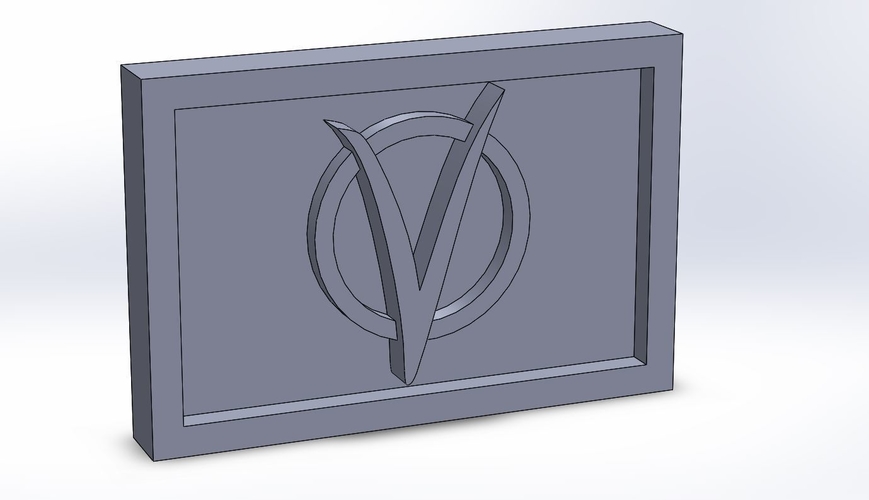 V for Vendetta Logo Plaque Rectangle 3D Print 171372