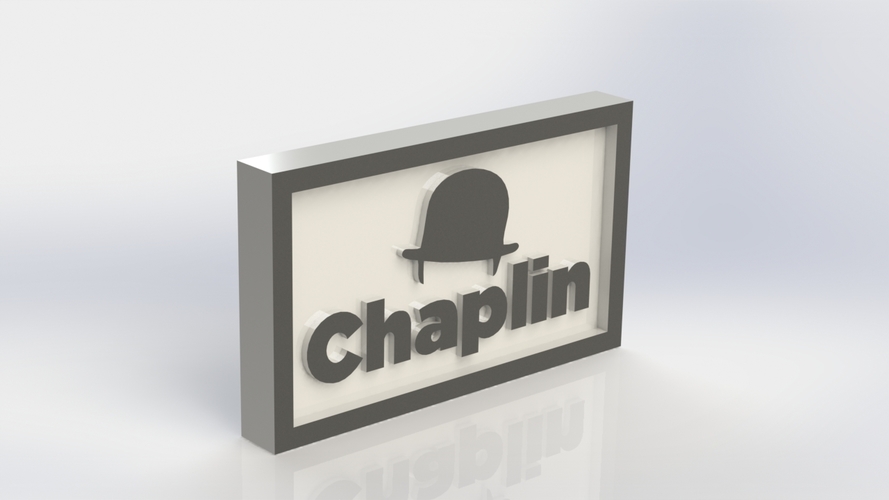 Chaplin Logo Plaque Rectangle 3D Print 171374