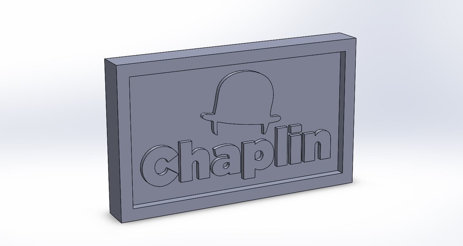 Chaplin Logo Plaque Rectangle 3D Print 171375