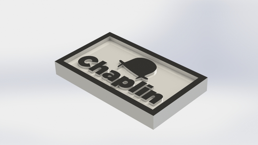 Chaplin Logo Plaque Rectangle 3D Print 171376
