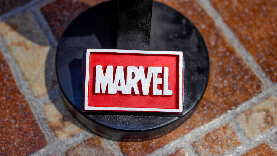 Marvel Logo Plaque Rectangle 3D Print 171380