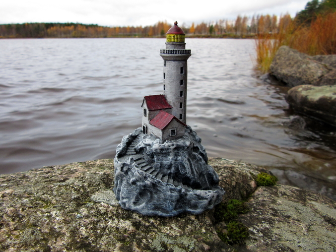 Lighthouse on a rock. 3D Print 171593