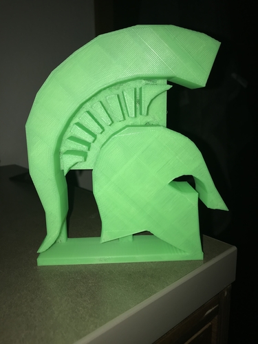 3d Printed Msu Spartan Head Logo By Spartan3dprinting Pinshape