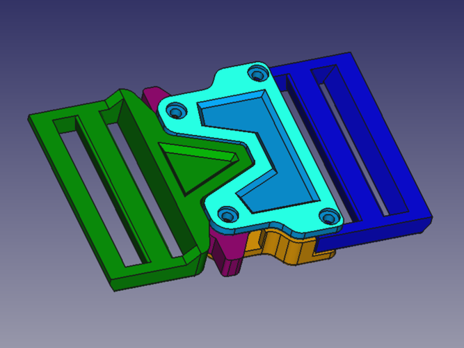  Quick Release Belt Buckle - Caiman v2.0 3D Print 171843