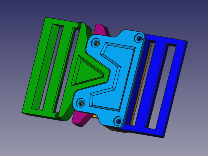  Quick Release Belt Buckle - Caiman v2.0 3D Print 171845