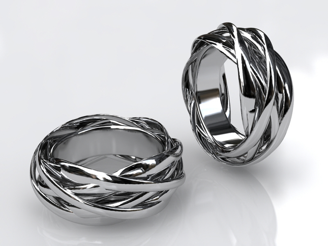 Knots Ring 3D Print 17292