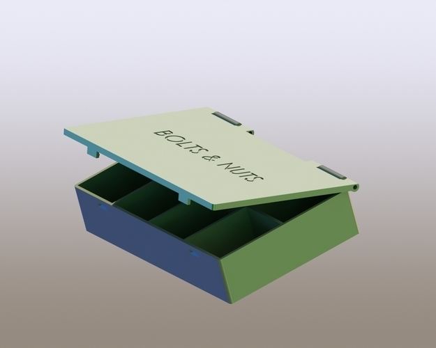 Box with lid for bolts and nuts 3D Print 173373